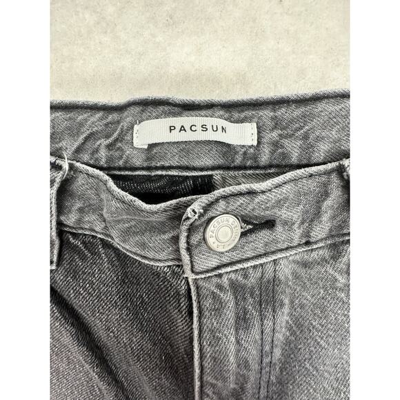 Pacsun Carpenter Pants Jeans Hi Rise Size 25 Two Tone Raw Hem 100% Cotton - Picture 2 of 11